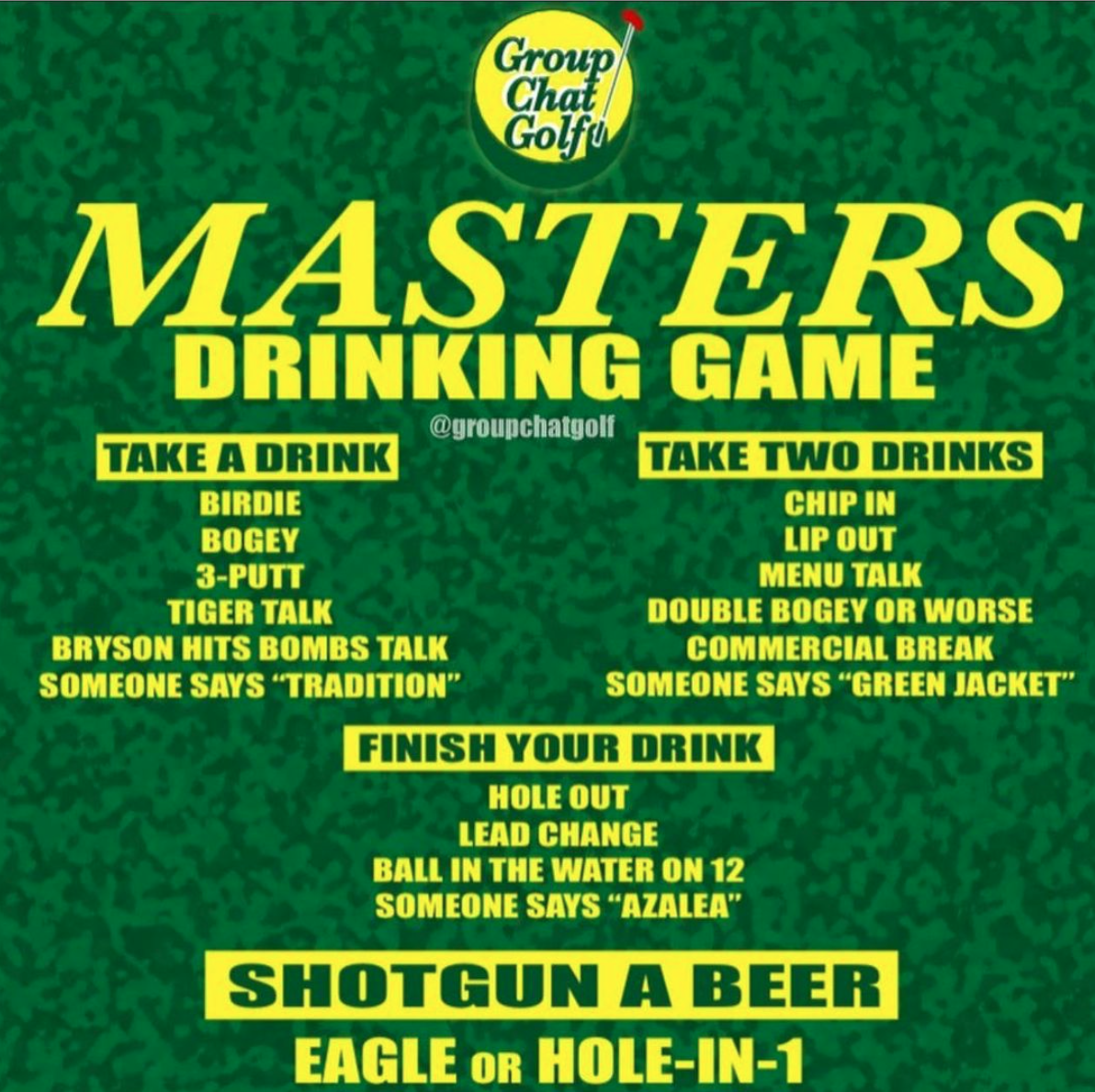 Can You And The Boys Survive This Masters Drinking Game?