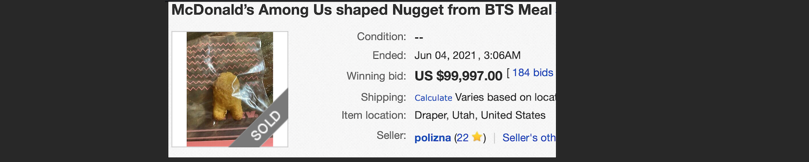 If You Found An Among Us Chicken Nugget, You Could Sell It For $100,00