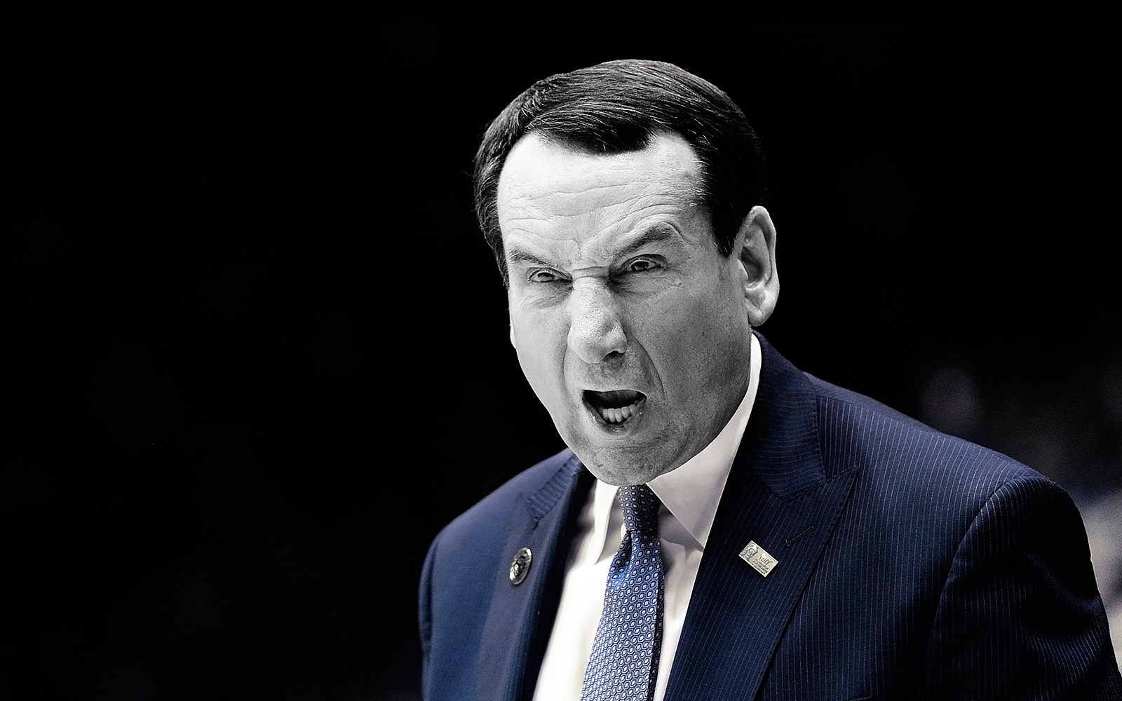 DURHAM, NC - FEBRUARY 15:  Head coach Mike Krzyzewski of the Duke Blue Devils reacts to a call during the game against the Maryland Terrapins at Cameron Indoor Stadium on February 15, 2014 in Durham, North Carolina. (Photo by G Fiume/Maryland Terrapins/Getty Images)  *** Local Caption *** Mike Krzyzewski