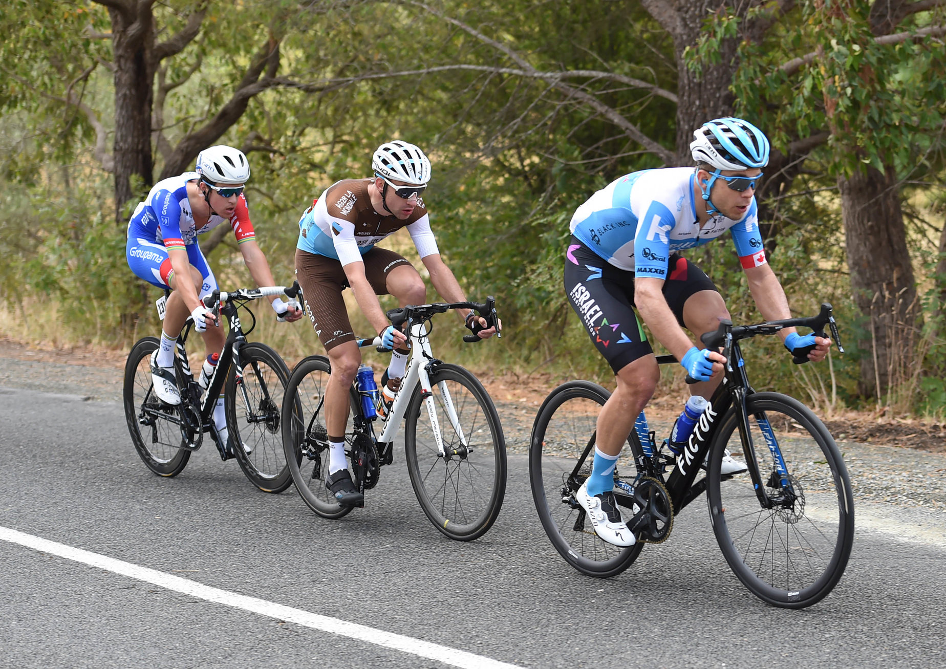 23-01-2020 Tour Down Under; Tappa 03 Unley - Paracombe; 2020, Groupama - Fdj; 2020, Israel Start Up Nation; 2020, Ag2r La Mondiale; Scotson, Miles; Boivin, Guillaume; Bouchard, Geoffrey;
