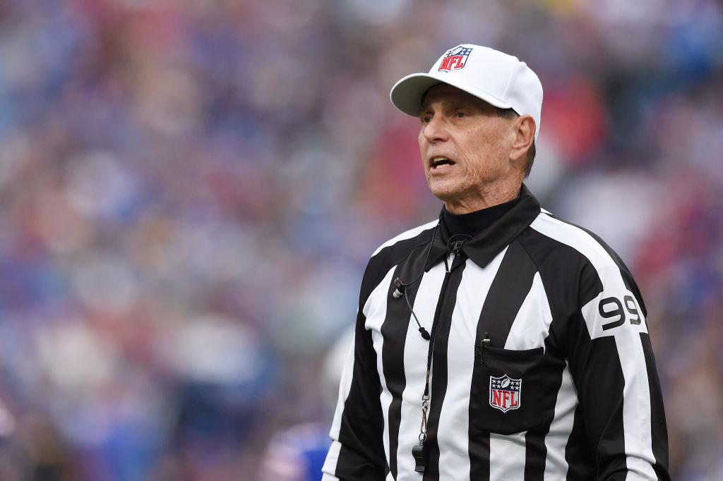 BUFFALO, NY - OCTOBER 07: Referee Tony Corrente #99 looks on during a game between the Tennessee Titans and Buffalo Bills at New Era Field on October 7, 2018 in Buffalo, New York. (Photo by Patrick McDermott/Getty Images)