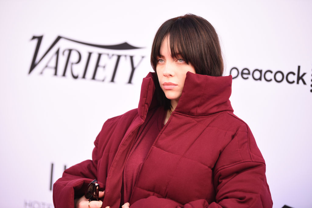 LOS ANGELES, CALIFORNIA - DECEMBER 04: Billie Eilish attends the Variety 2021 Music Hitmakers Brunch Presented By Peacock and GIRLS5EVA at City Market Social House on December 04, 2021 in Los Angeles, California. (Photo by Araya Doheny/WireImage)
