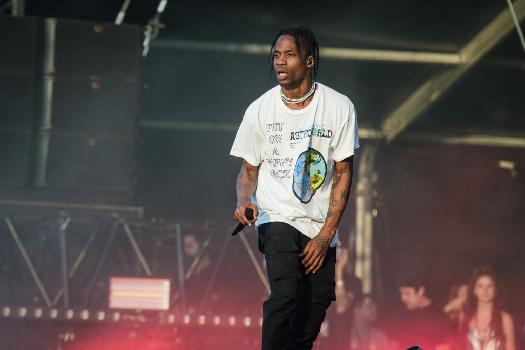 PARIS, FRANCE - JULY 21:  Travis Scott performs during Lollapalooza Festival at Hippodrome de Longchamp on July 21, 2018 in Paris, France.  (Photo by David Wolff - Patrick/Getty Images)