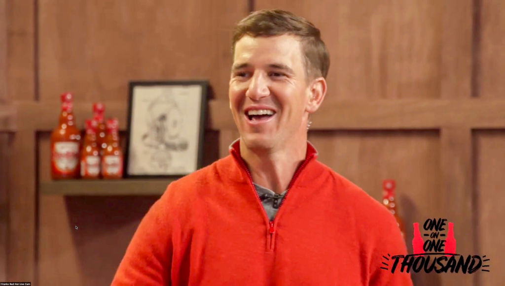 Eli Manning and Frank's RedHot Host Virtual Tailgate