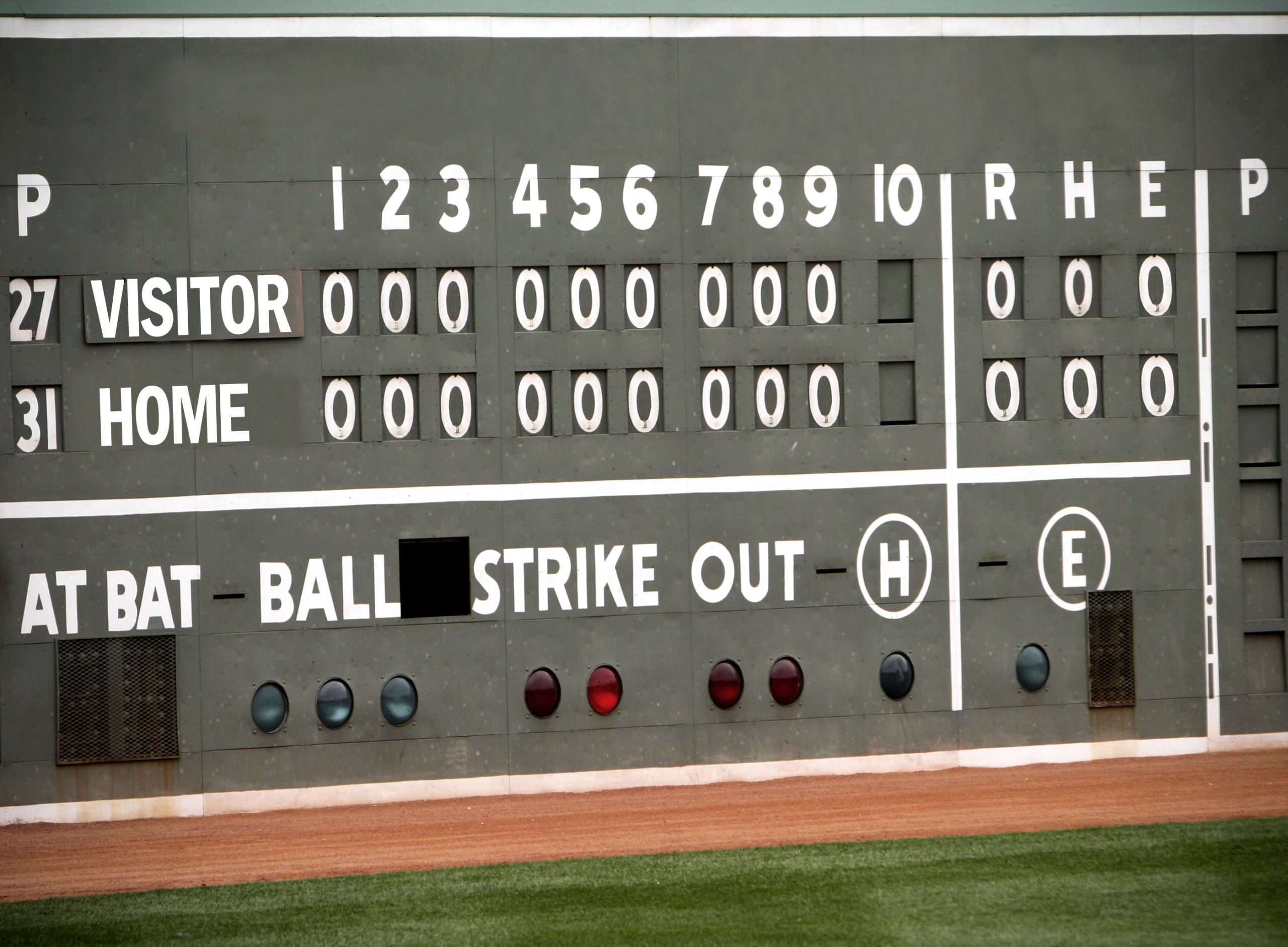 old fashioned baseball scoreboard.