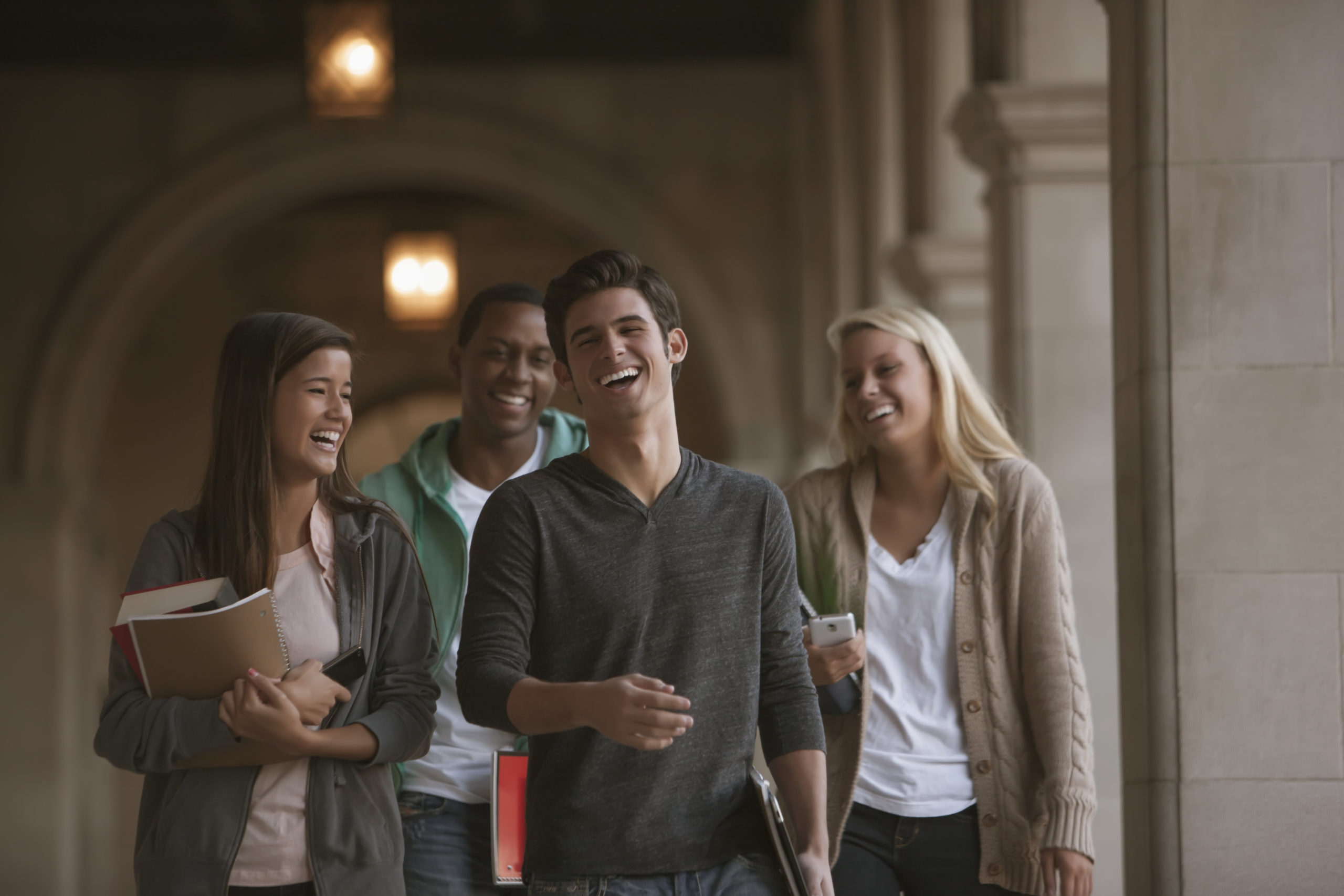 Students walking together on campus