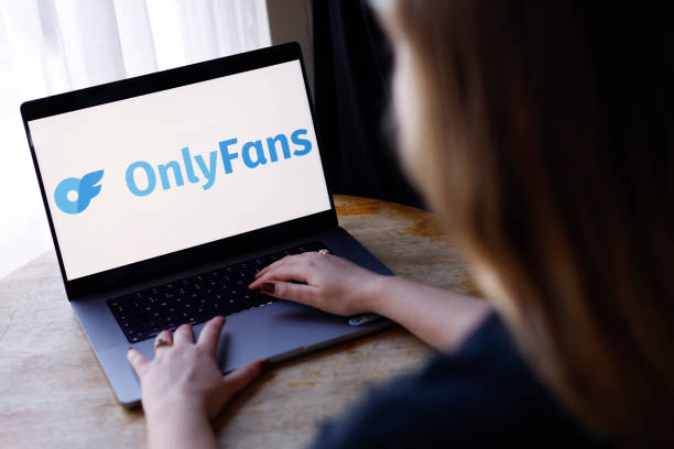 LONDON, ENGLAND - NOVEMBER 16: The OnlyFans Logo is displayed on a laptop at the OnlyFans creative fund filming event on November 16, 2022 in London, England. (Photo by John Phillips/Getty Images for OnlyFans)
