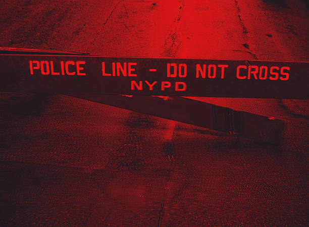 Police Line - Do Not Cross NYPD fence in the streets of New York City, USA