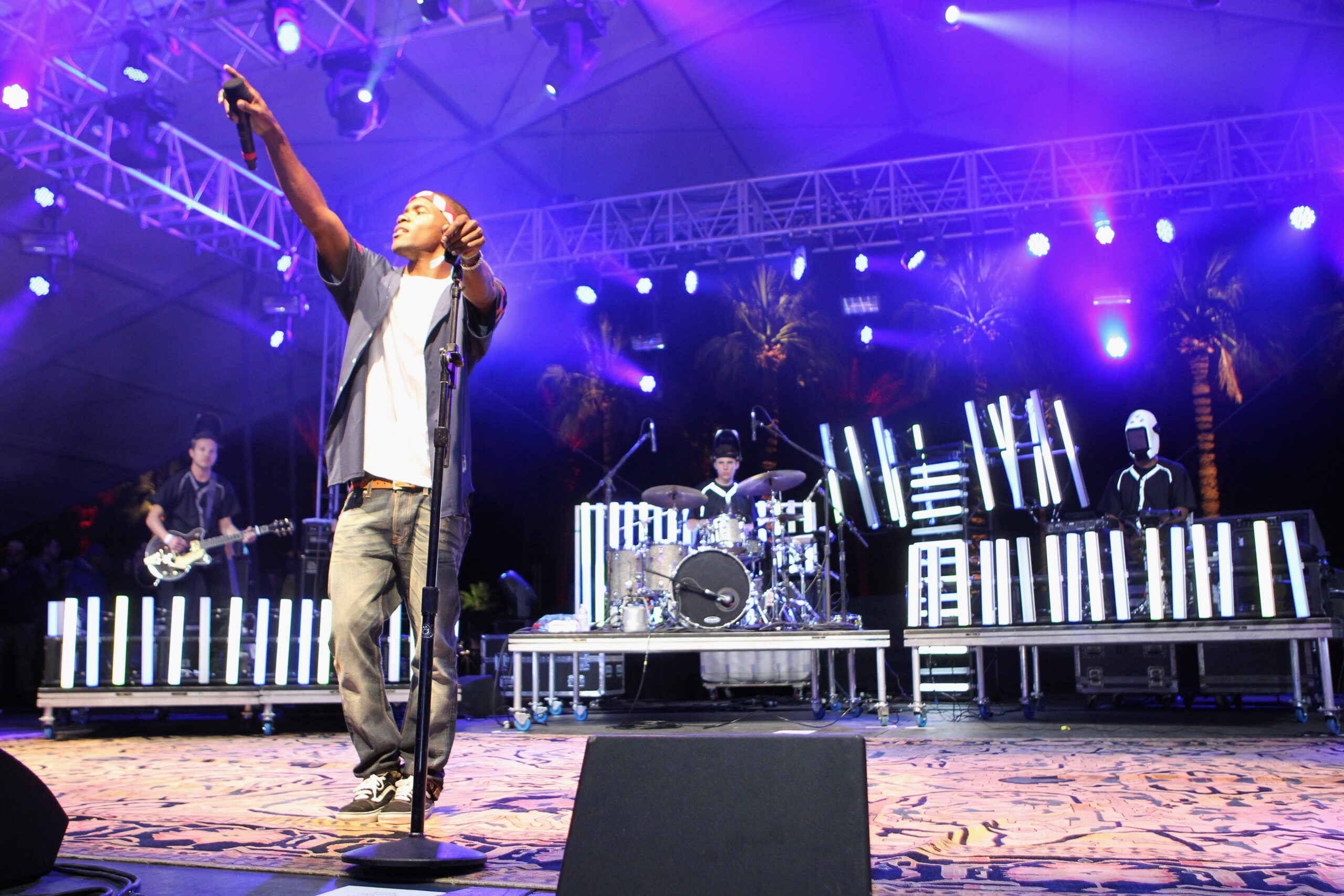 INDIO, CA - APRIL 13:  Singer Frank Ocean performs onstage at the 2012 Coachella Valley Music & Arts Festival held at The Empire Polo Field on April 13, 2012 in Indio, California.  (Photo by Karl Walter/Getty Images for Coachella)