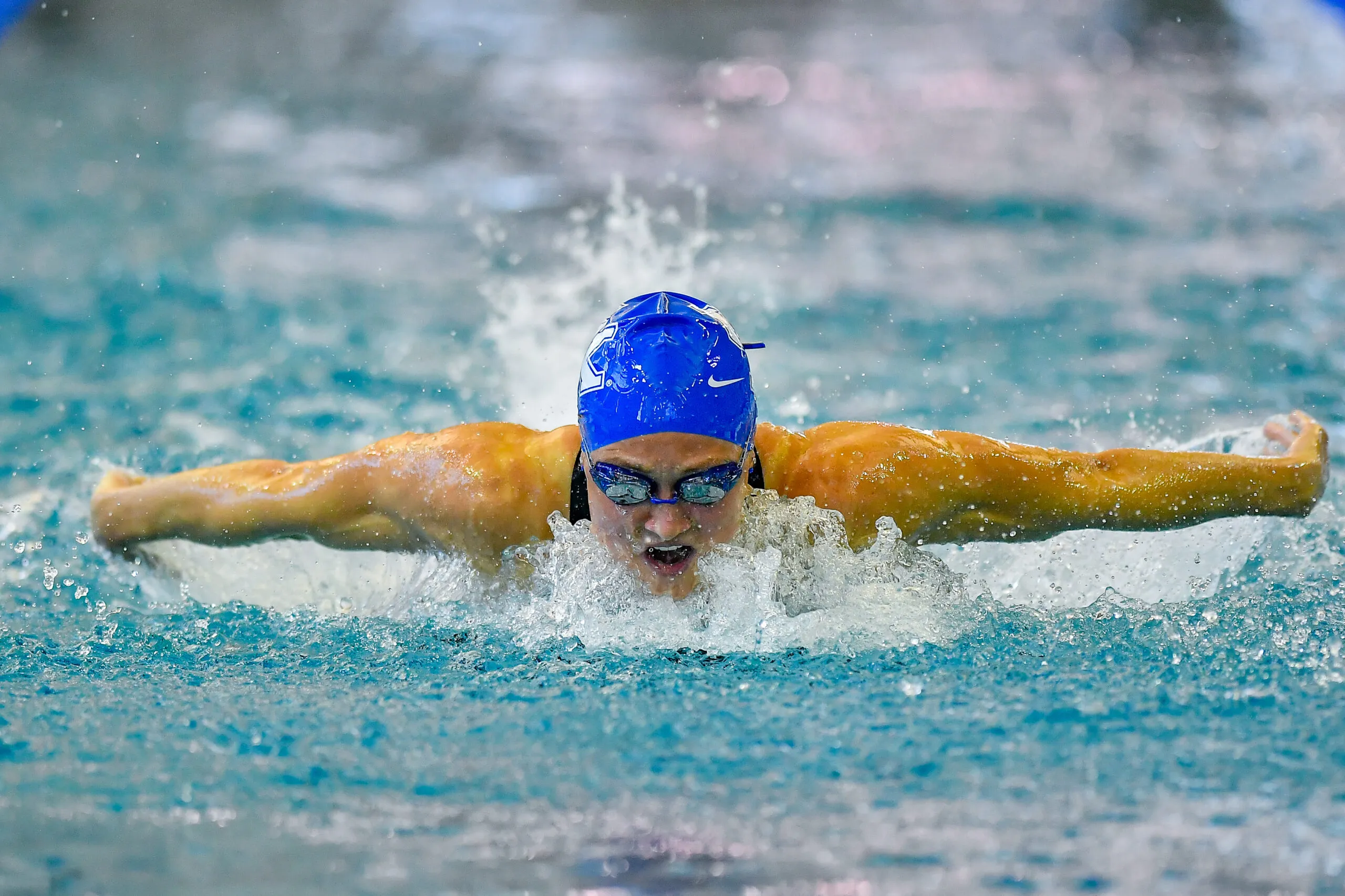ATLANTA, GA - MARCH 19:  Kentucky swimmer Riley Gaines swims the 200 Butterfly prelims at the NCAA Swimming and Diving Championships on March 19th, 2022 at the McAuley Aquatic Center in Atlanta, Georgia.  (Photo by Rich von Biberstein/Icon Sportswire via Getty Images)