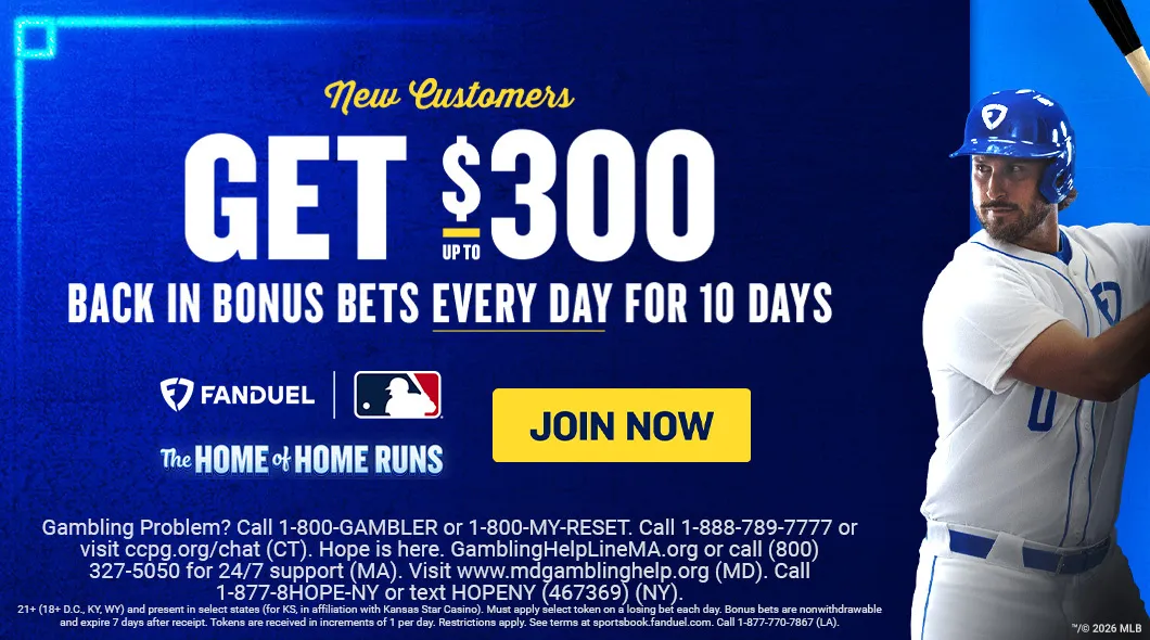 The MLB is Back: Get Up To $300 Back in Bonus Bets Every Day for 10 Days with FanDuel!