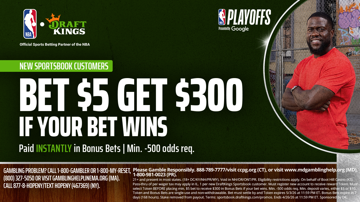 The Postseason Has Arrived: Bet $5 Get $300 in Bonus Bets If Your Bet Wins with DraftKings!