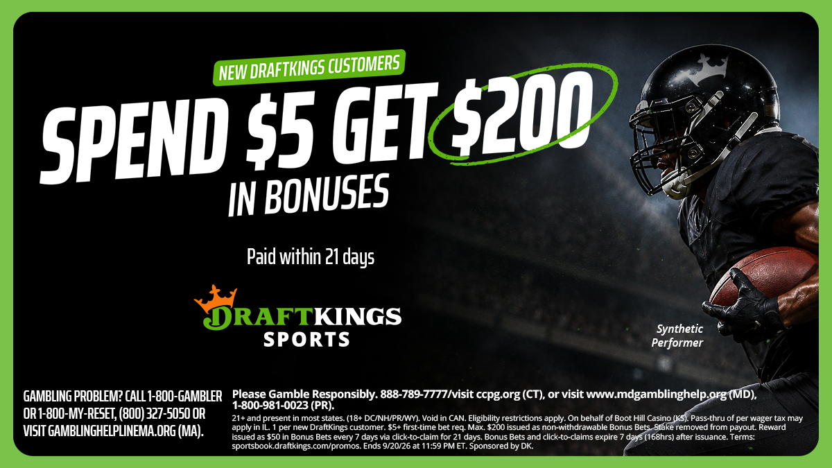 Bet $5, Get $200 in Bonus Bets with DraftKings Sportsbook