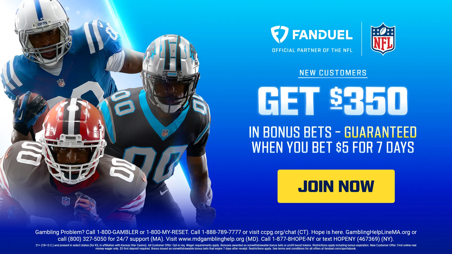 FanDuel New User Offer: Get $350 in Bonus Bets When You Wager $5 for 7 Days