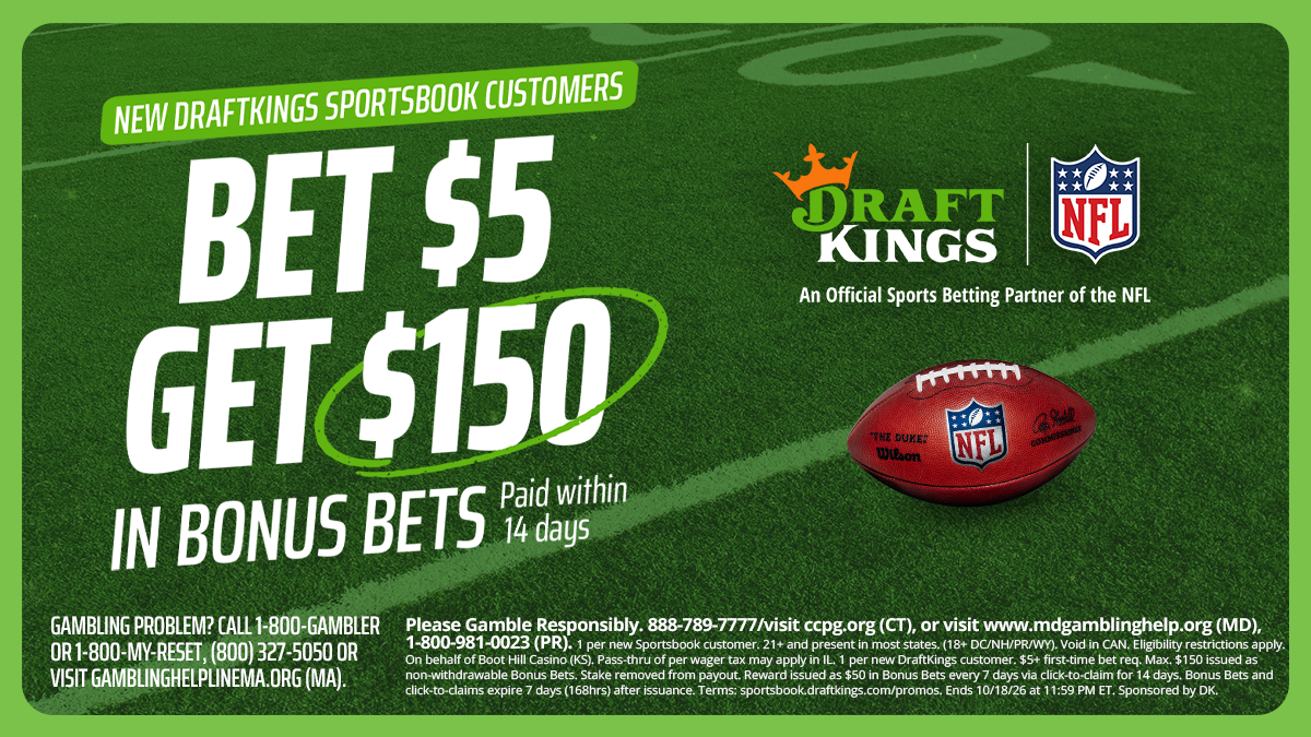 Bet $5, Get $150 in Bonus Bets with DraftKings Sportsbook