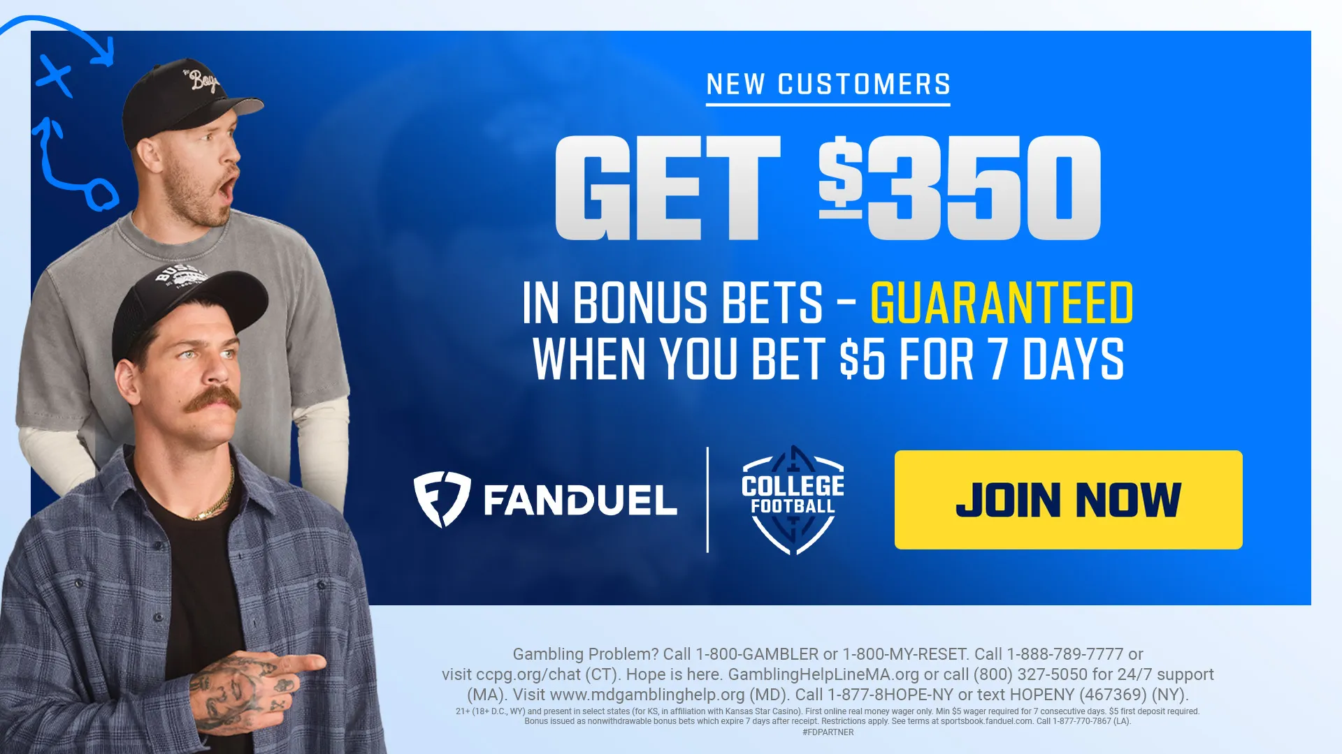 FanDuel New User Offer: Get $350 in Bonus Bets When You Wager $5 for 7 Days